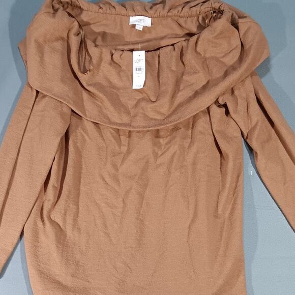 LOFT Outlet Cowl Neck Knit Top XL Brown | NWT Cozy Fall Layer - Picture 4 of 5